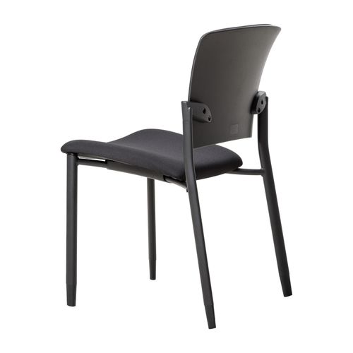 Zipp Visitor Chair 4-Leg Black Frame Black Fabric