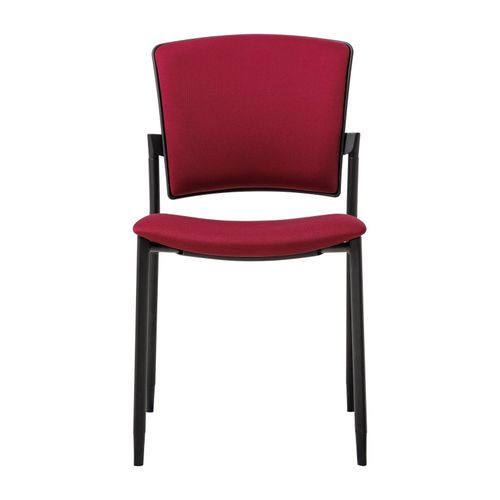 Zipp Visitor Chair 4-Leg Black Frame Ruby Red Fabric