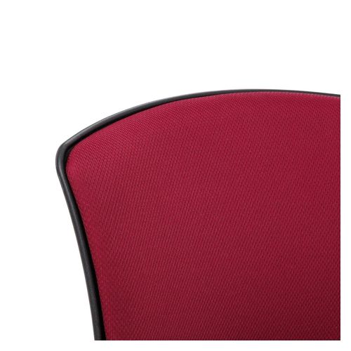 Zipp Visitor Chair 4-Leg Black Frame Ruby Red Fabric