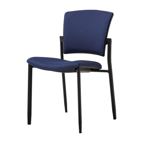 Zipp Visitor Chair 4-Leg Black Frame Navy Fabric