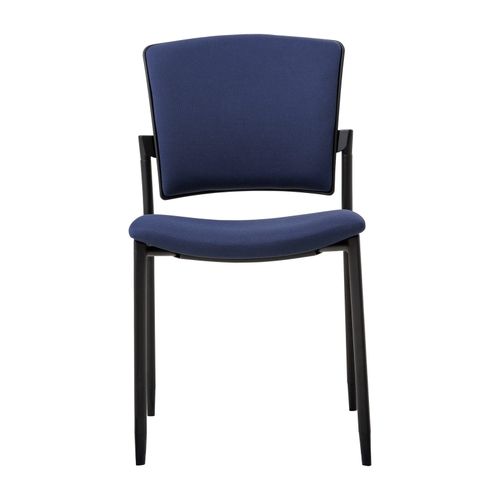 Zipp Visitor Chair 4-Leg Black Frame Navy Fabric