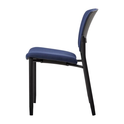Zipp Visitor Chair 4-Leg Black Frame Navy Fabric
