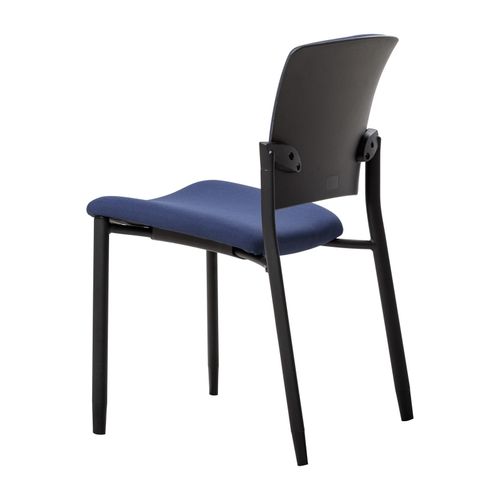 Zipp Visitor Chair 4-Leg Black Frame Navy Fabric