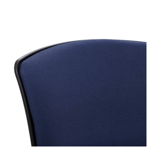 Zipp Visitor Chair 4-Leg Black Frame Navy Fabric