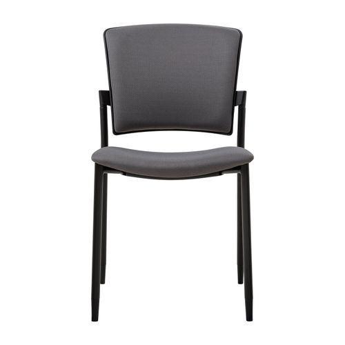 Zipp Visitor Chair 4-Leg Black Frame Slate Grey Fabric