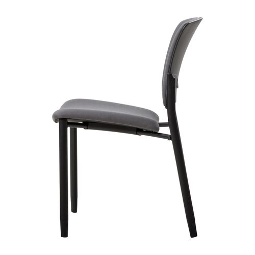Zipp Visitor Chair 4-Leg Black Frame Slate Grey Fabric