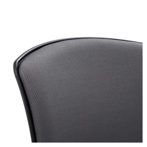 Zipp Visitor Chair 4-Leg Black Frame Slate Grey Fabric