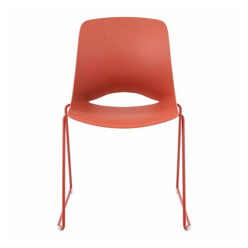 Vista Glide Chair Rust Sled Base Rust Shell