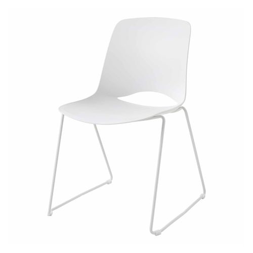 Vista Glide Chair White Sled Base White Shell