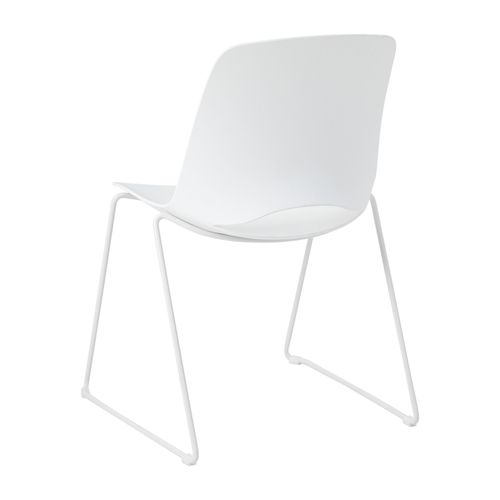 Vista Glide Chair White Sled Base White Shell