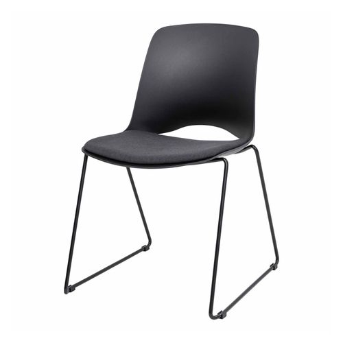 Vista Glide Chair Black Sled Base Black Shell & Charcoal Seat Pad