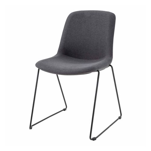 Vista Glide Chair Black Sled Base Charcoal Fabric