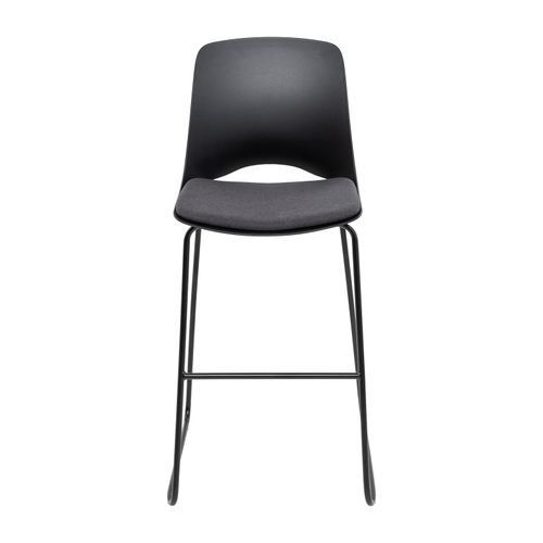 Vista Rise Barstool Black Sled Base Black Shell & Charcoal Seat Pad