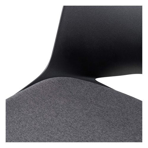 Vista Rise Barstool Black Sled Base Black Shell & Charcoal Seat Pad