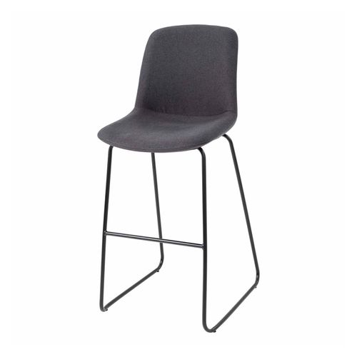 Vista Rise Barstool Black Sled Base Charcoal Fabric