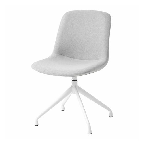 Vista Pivot Chair White Base Silver Fabric