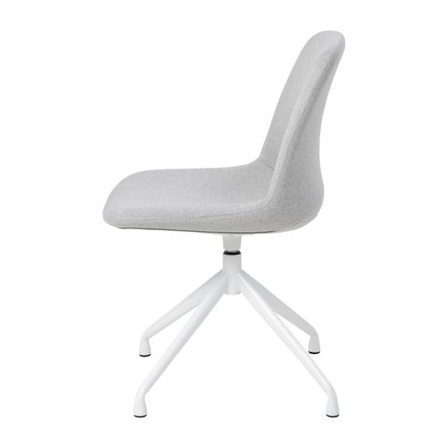 Vista Pivot Chair White Base Silver Fabric