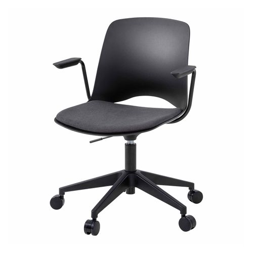 Vista Swivel Chair Black Base & Arms Black Shell & Charcoal Seat Pad