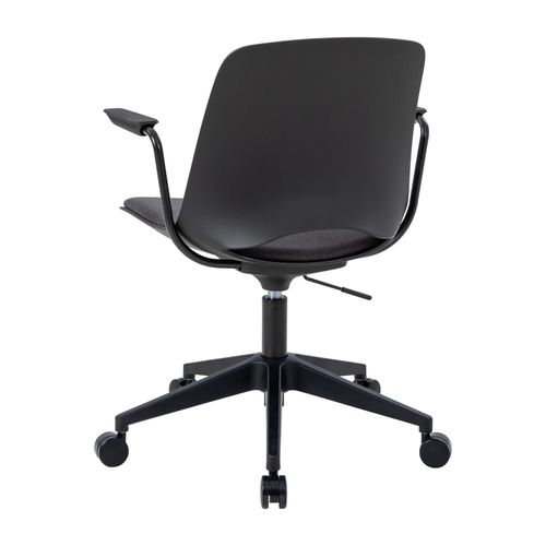Vista Swivel Chair Black Base & Arms Black Shell & Charcoal Seat Pad