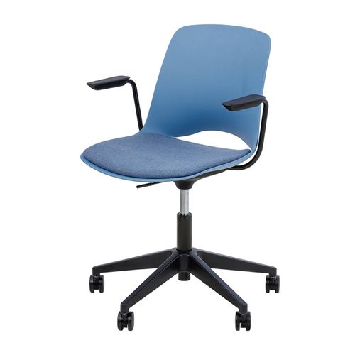 Vista Swivel Chair Black Base & Arms Sky Shell & Niagara Seat Pad