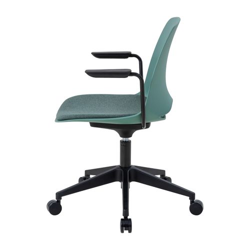 Vista Swivel Chair Black Base & Arms Moss Shell & Kellygreen Seat Pad