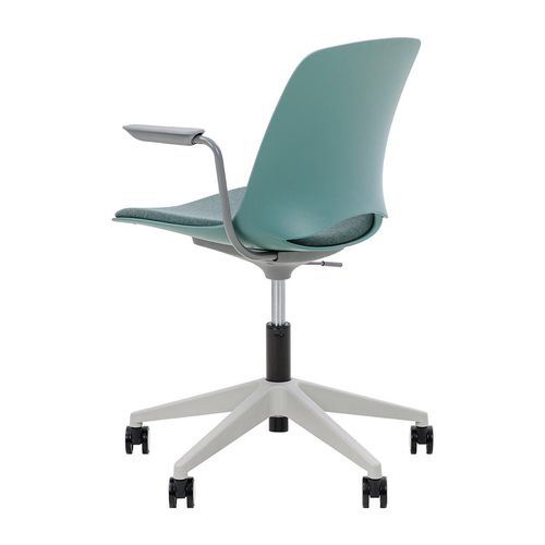 Vista Swivel Chair Black Base & Arms Moss Shell & Kellygreen Seat Pad