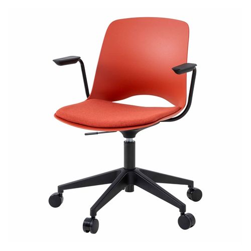 Vista Swivel Chair Black Base & Arms Rust Shell & Rust Seat Pad