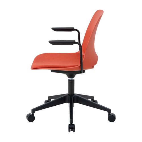 Vista Swivel Chair Black Base & Arms Rust Shell & Rust Seat Pad