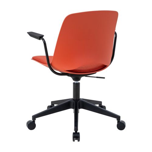 Vista Swivel Chair Black Base & Arms Rust Shell & Rust Seat Pad