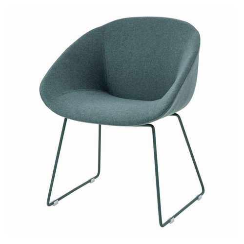Vista Tub Chair Moss Sled Base Kellygreen Fabric