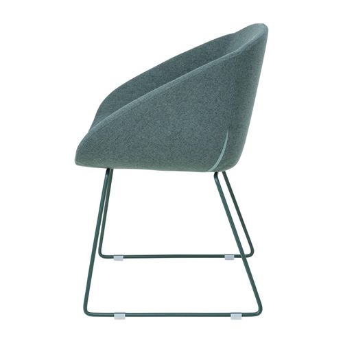 Vista Tub Chair Moss Sled Base Kellygreen Fabric