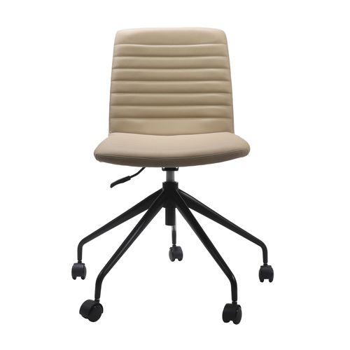 Pixel Breakout & Meeting Chair Black 5 Star Base Almond PU