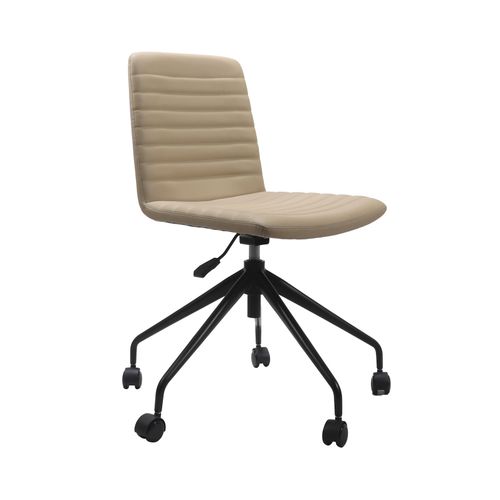 Pixel Breakout & Meeting Chair Black 5 Star Base Almond PU