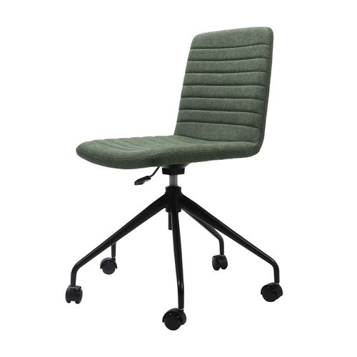 Pixel Breakout & Meeting Chair Black 5 Star Base Olive Fabric