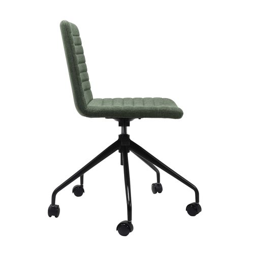 Pixel Breakout & Meeting Chair Black 5 Star Base Olive Fabric