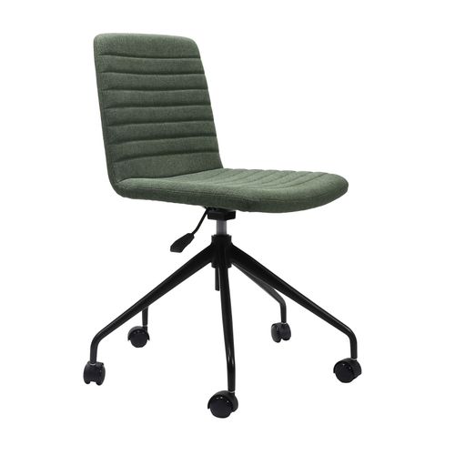 Pixel Breakout & Meeting Chair Black 5 Star Base Olive Fabric
