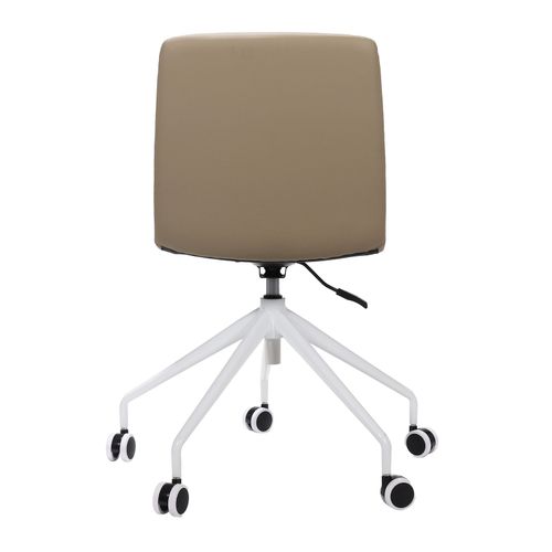 Pixel Breakout & Meeting Chair White 5 Star Base Almond PU