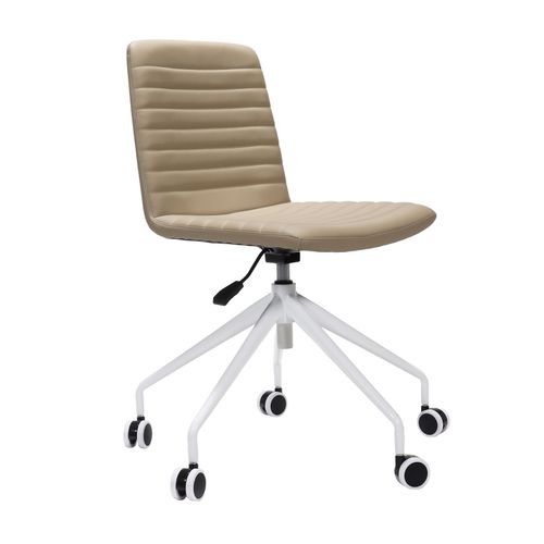 Pixel Breakout & Meeting Chair White 5 Star Base Almond PU