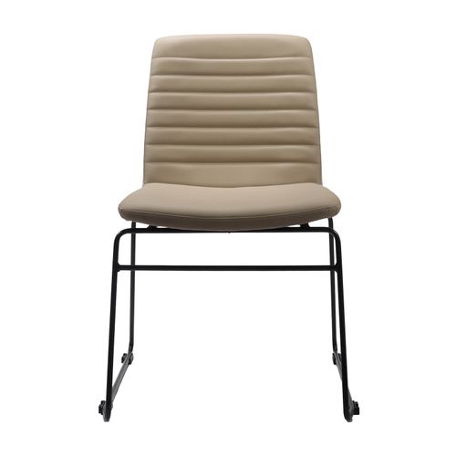 Pixel Breakout & Visitor Chair Black Sled Base Almond PU