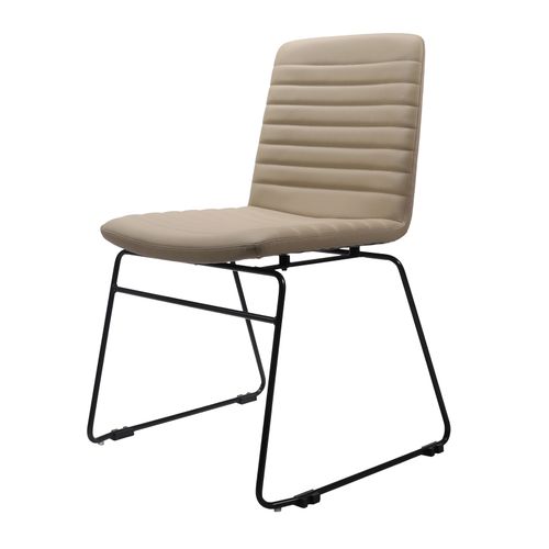 Pixel Breakout & Visitor Chair Black Sled Base Almond PU