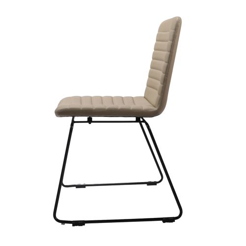 Pixel Breakout & Visitor Chair Black Sled Base Almond PU