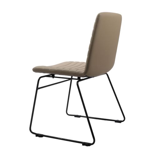 Pixel Breakout & Visitor Chair Black Sled Base Almond PU