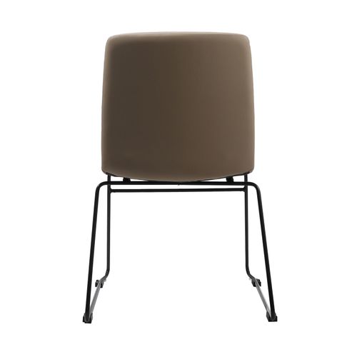 Pixel Breakout & Visitor Chair Black Sled Base Almond PU
