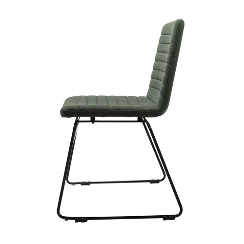 Pixel Breakout & Visitor Chair Black Sled Base Olive Fabric
