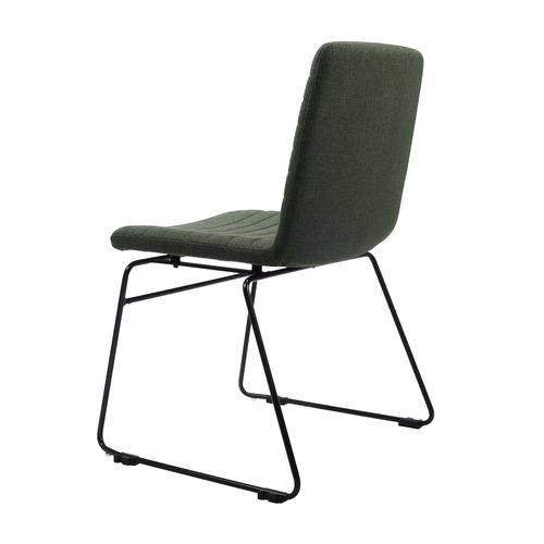 Pixel Breakout & Visitor Chair Black Sled Base Olive Fabric