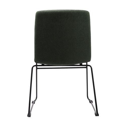 Pixel Breakout & Visitor Chair Black Sled Base Olive Fabric