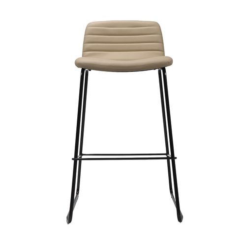 Pixel Bar Stool Black Sled Base Almond PU