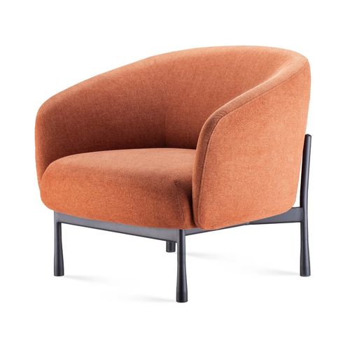 Cosmos Lounge Chair Single Seat Rust Fabric