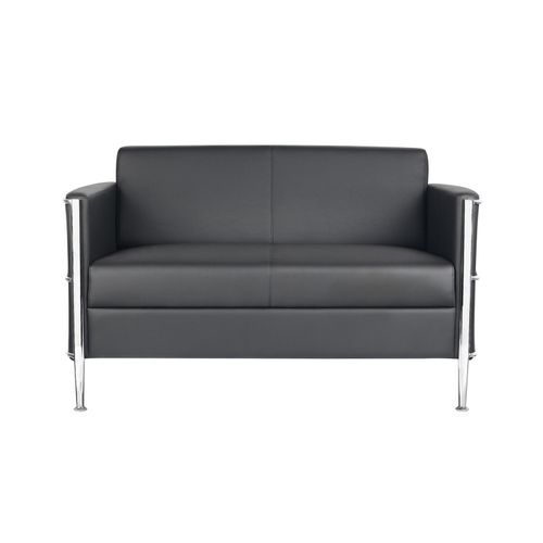 Eclipse Lounge Chair Two Seater Black PU