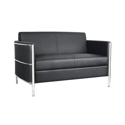 Eclipse Lounge Chair Two Seater Black PU